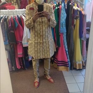 Gold Wedding Suit Kurta top and pants